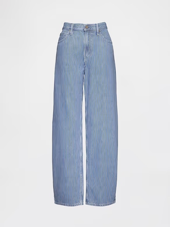 GAP Denim - Gap NWT High Rise UltraSoft Denim Stripe Barrel Jeans Size 27